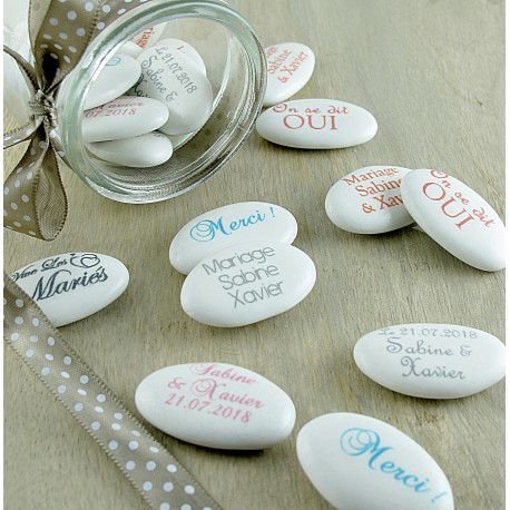 Dragées Personnalisées Chocolat Mariage texte/texte