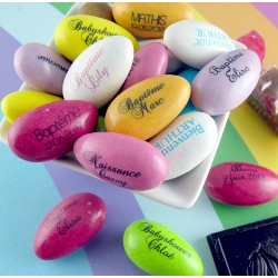 Dragées Caramel personnalisées Baptême TEXTE