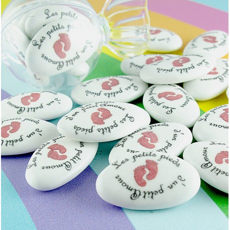 Dragées personnalisées Baptême Naissance "Petits Pieds"