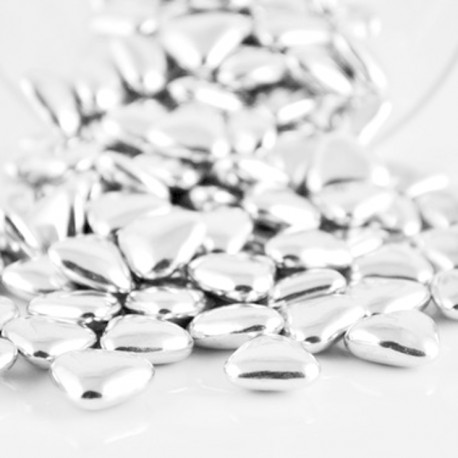 Mini Coeur Chocolat argent